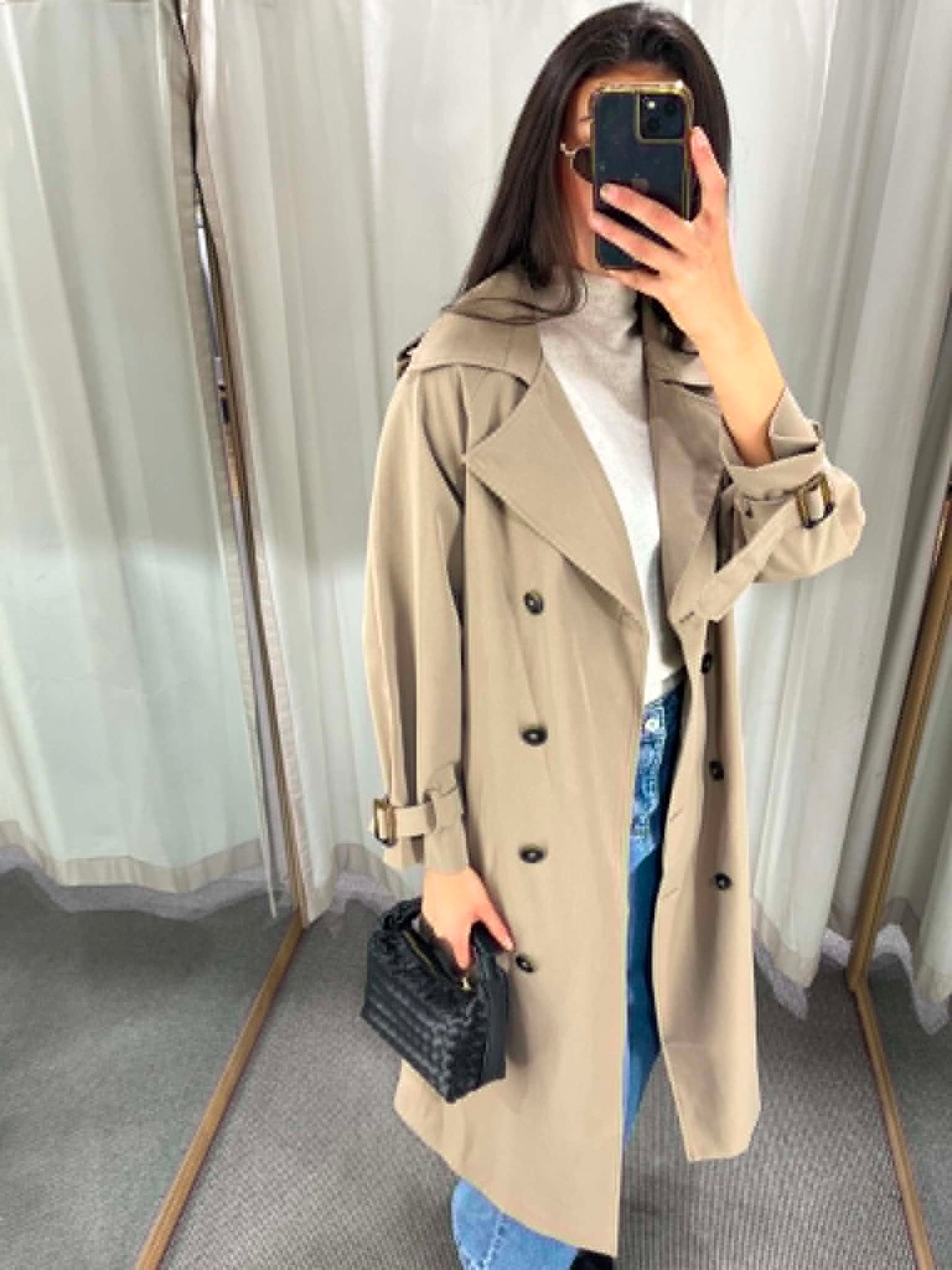 Illusion Trench Coat Beige
