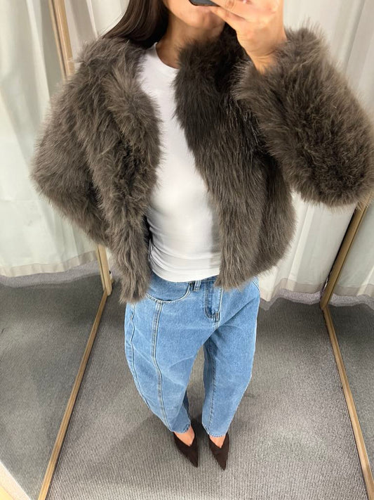 Mocha Luxe Faux Fur Jacket