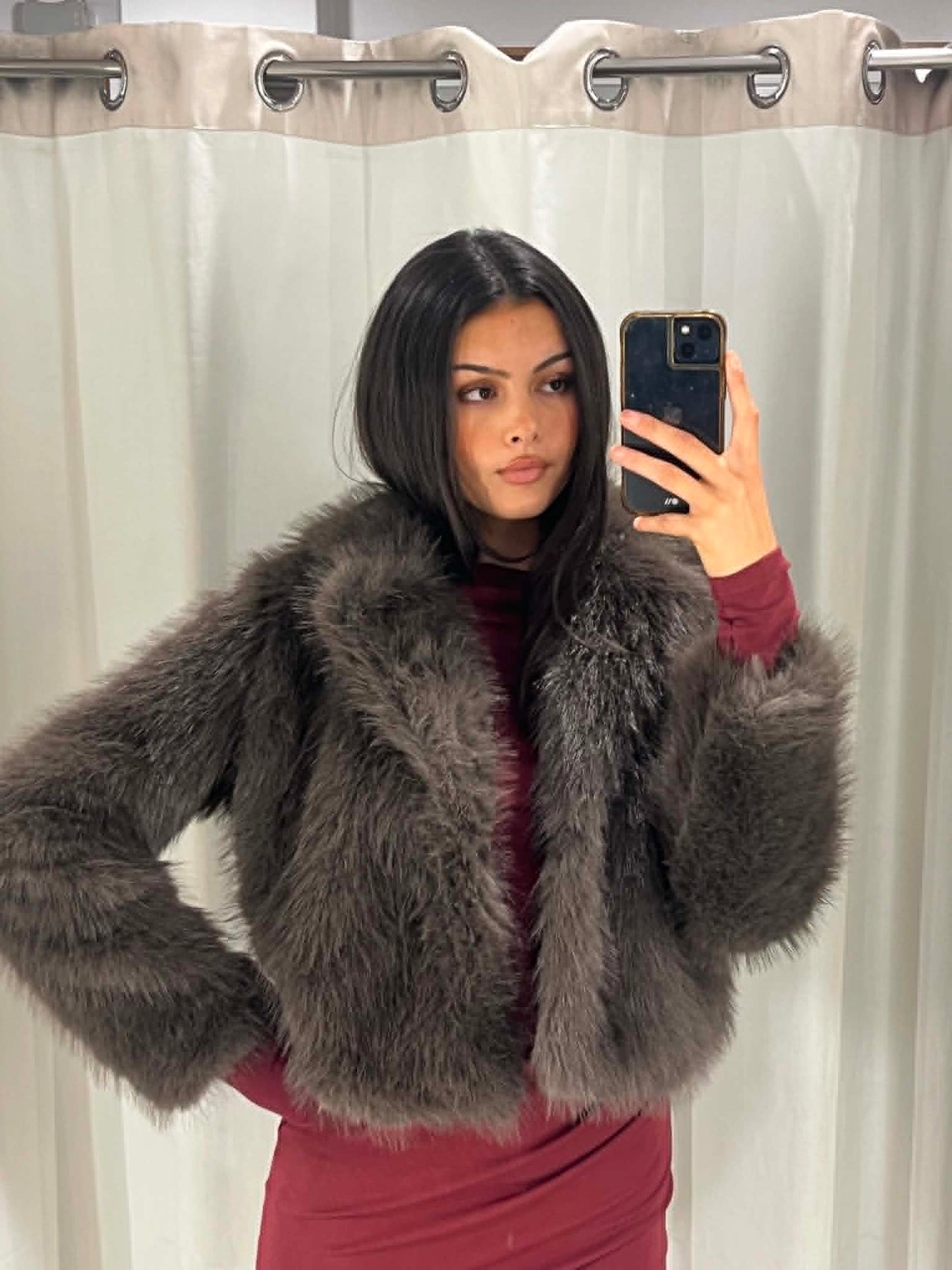 Solene Faux Fur Chocolate