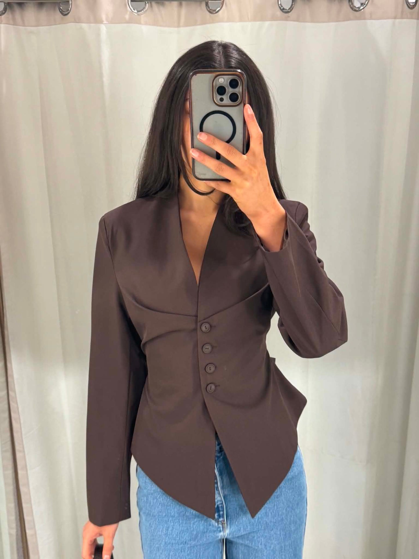 The Elodie Tailored Blazer – Chocolate
