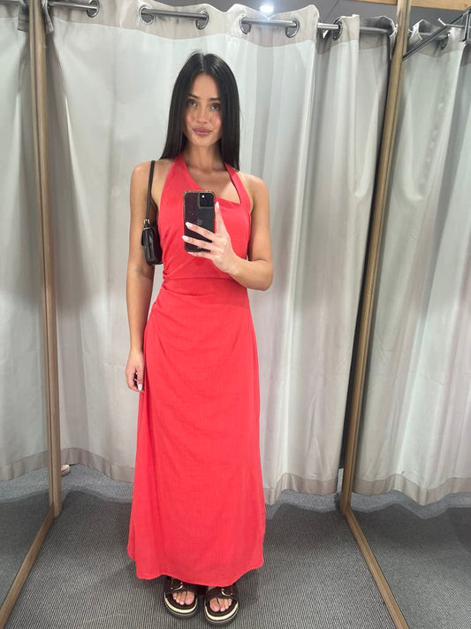 Ella Red halter dress