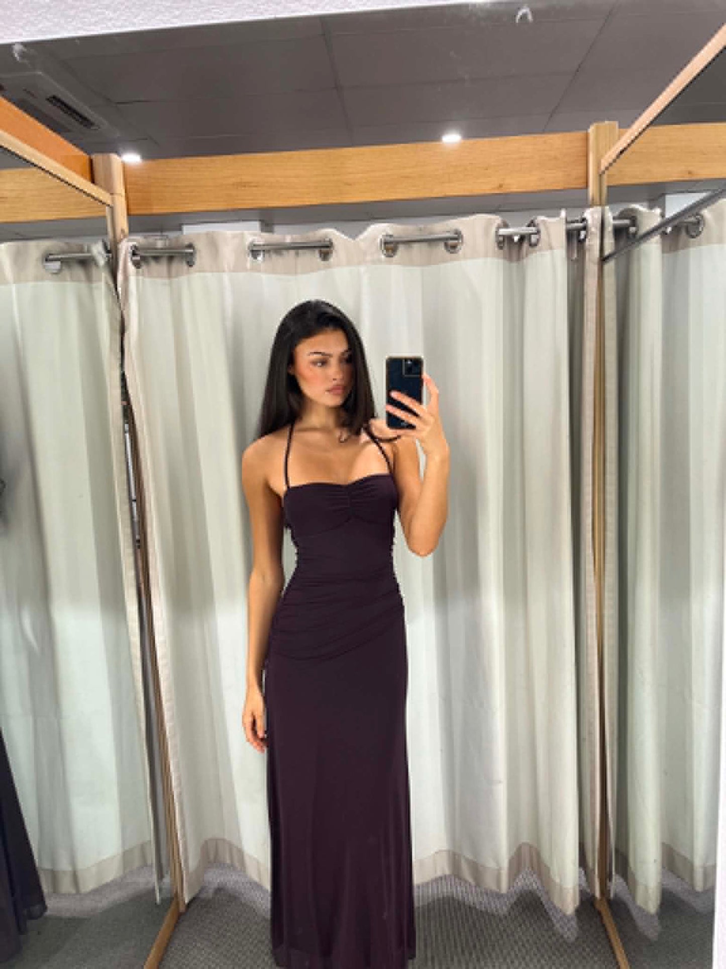 Plum Halter Maxi Dress
