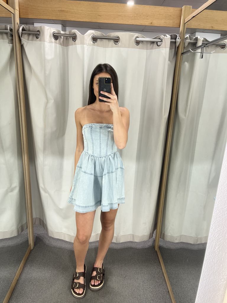Denim mini dress