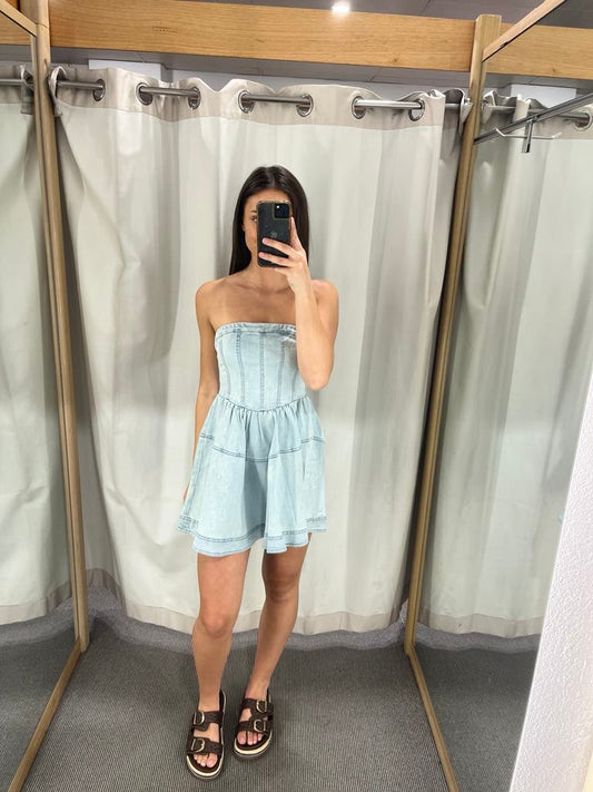 Denim mini dress