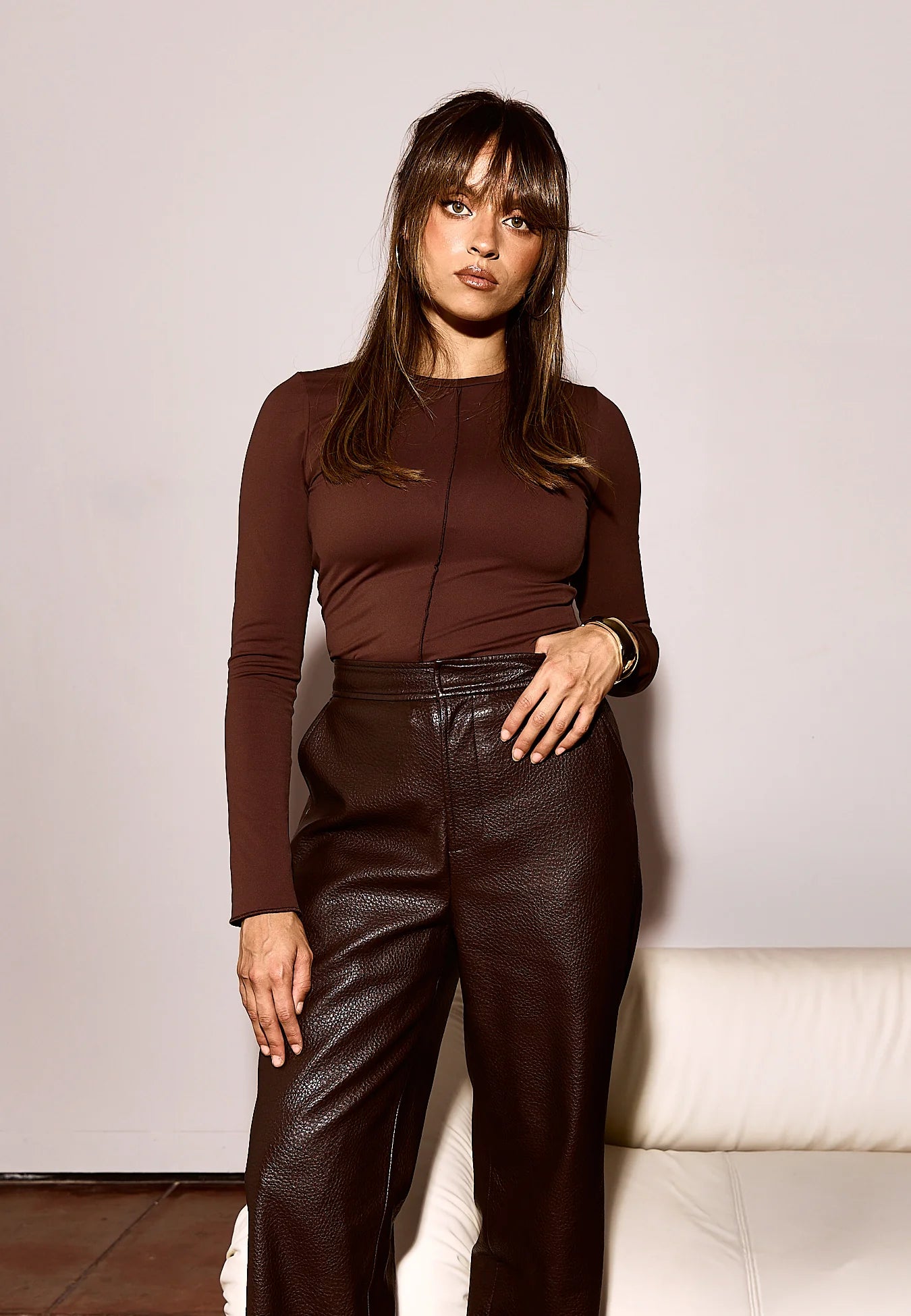 Nia Long Sleeve Top Dark Truffle Coming Soon