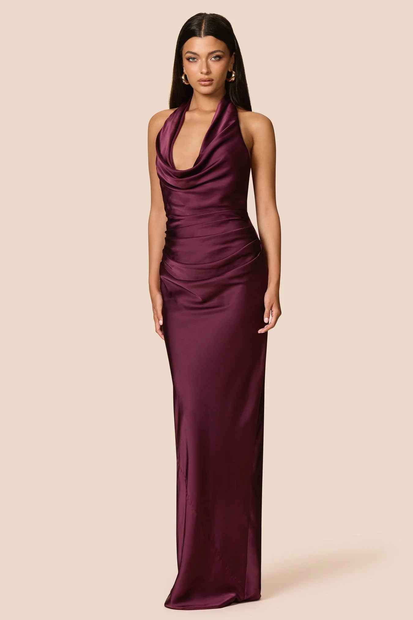 Penelope Drape Gown Mulberry