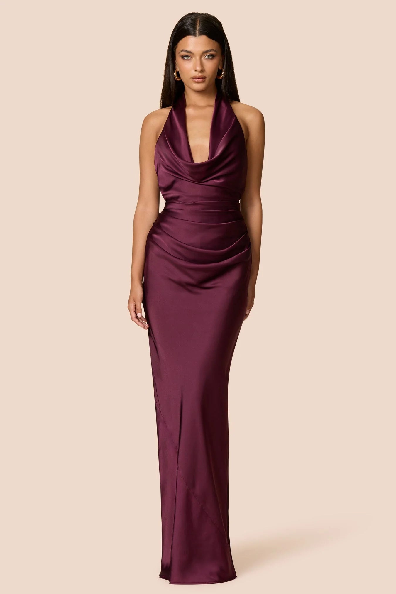 Penelope Drape Gown Mulberry