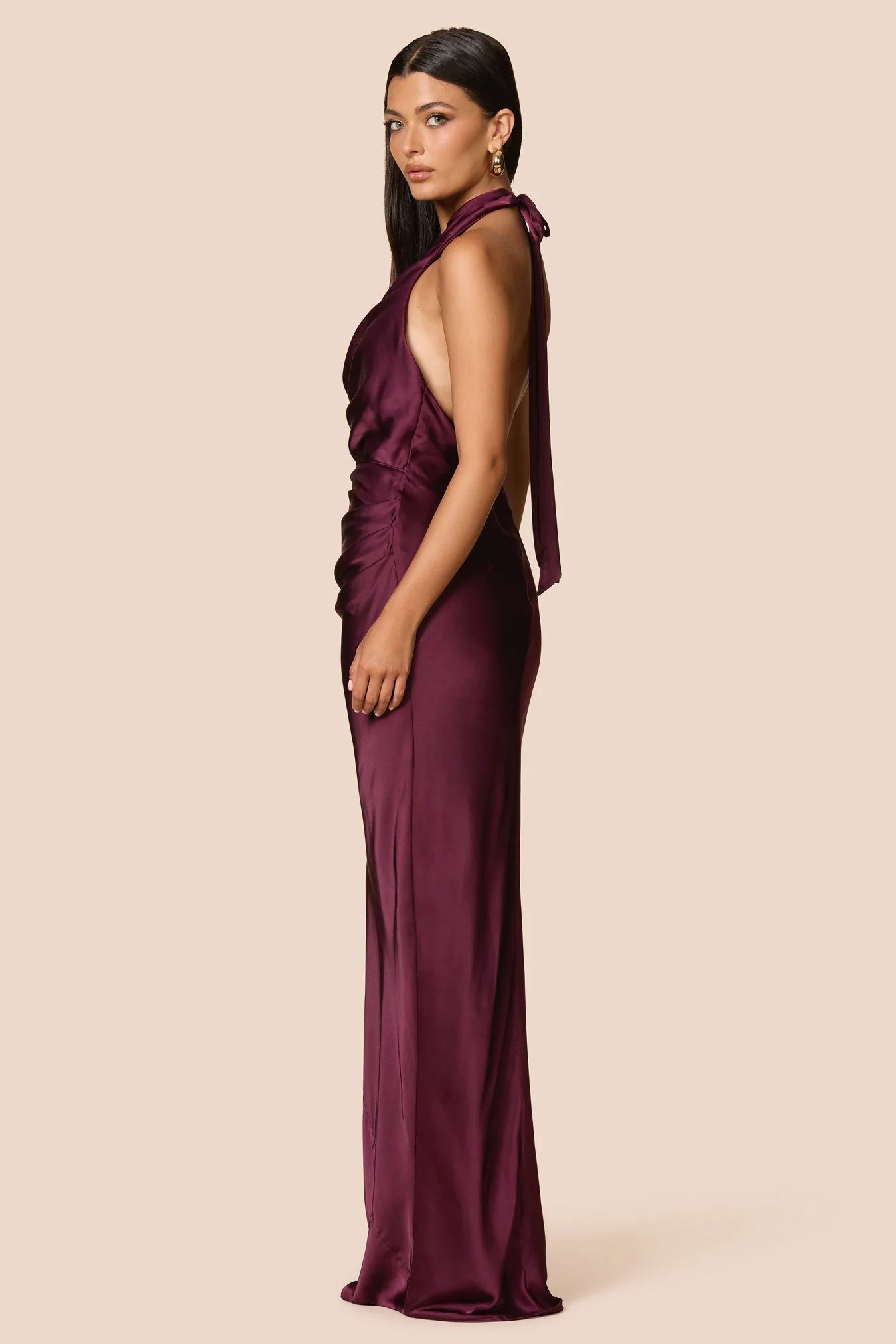 Penelope Drape Gown Mulberry