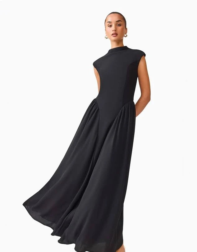 Olenna High Neck Gown Black