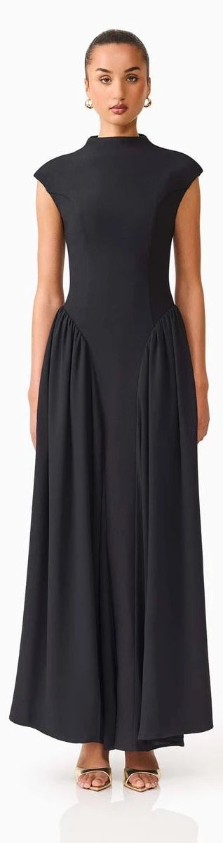 Olenna High Neck Gown Black
