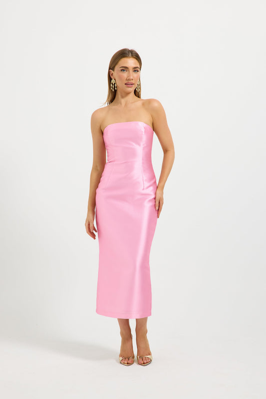 Pippa Fitted Midi – Pink