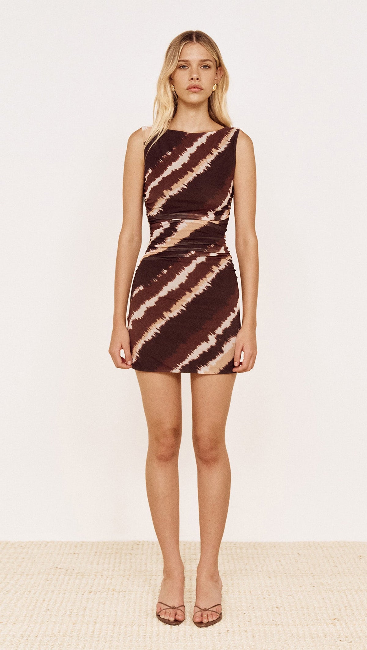 MINKPINK Mesh Mini Dress in Abstract Stripe